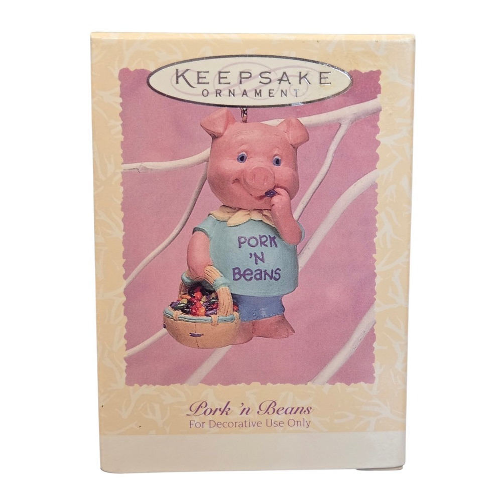 1996 Hallmark Keepsake Ornament Easter Collection Pork 'n Beans Spring Decor
